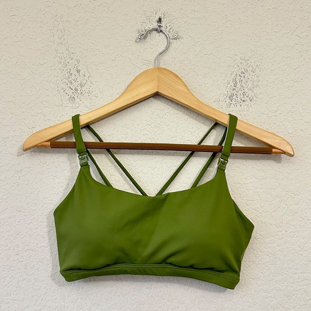 ANOOK ATHLETICS Nila Nursing Bra Olive Green Strappy Maternity